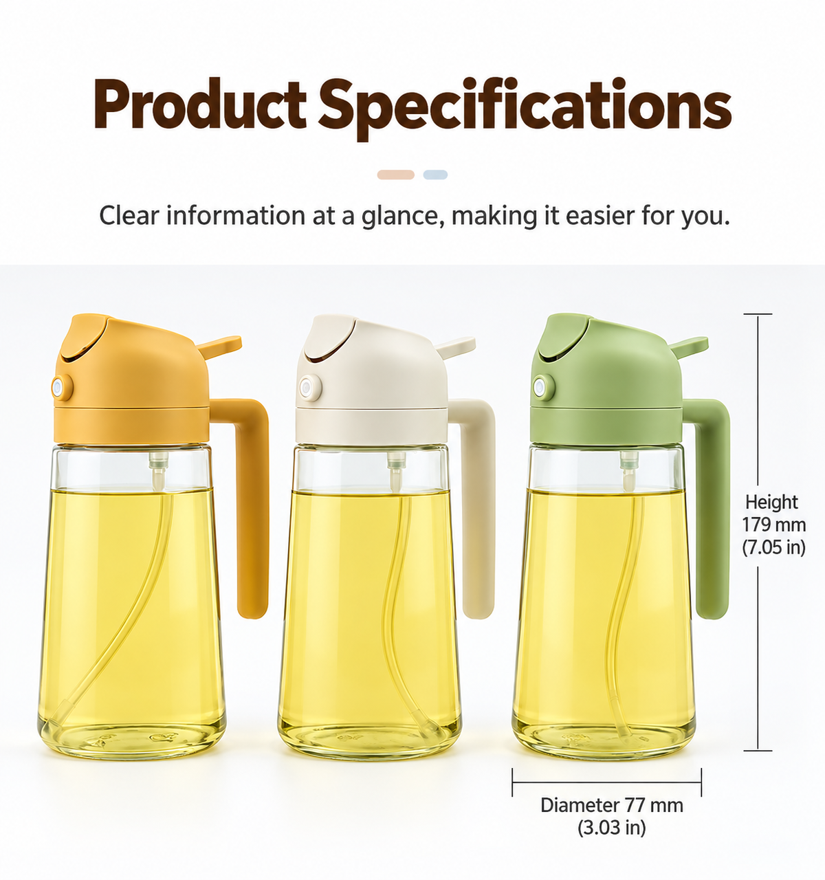 2-in-1 Oil Dispenser & Sprayer – Pour & Mist Cooking Oil Bottle