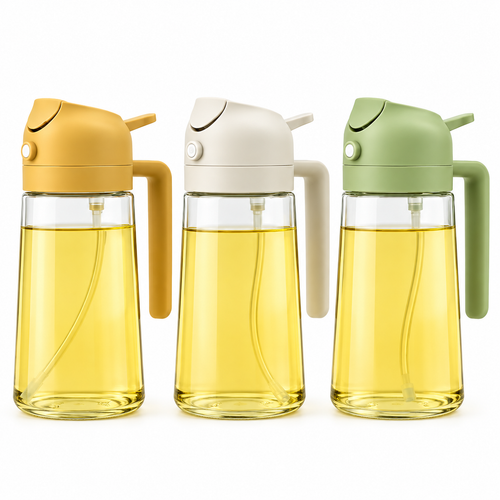 2-in-1 Oil Dispenser & Sprayer – Pour & Mist Cooking Oil Bottle