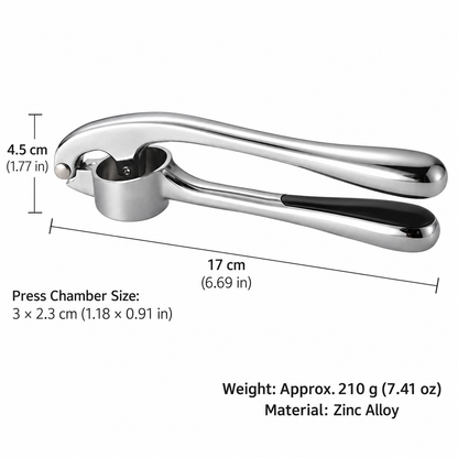 Heavy-Duty Garlic Press – Large Capacity Easy-Squeeze Garlic Crusher