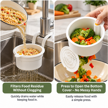 Multi-Function Kitchen Sink Hanging Drain Basket – Food Strainer & Produce Rinsing Basket